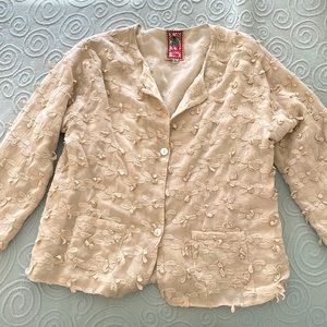 Johnny Was, Dainty Flower lightweight jacket, off white, size S